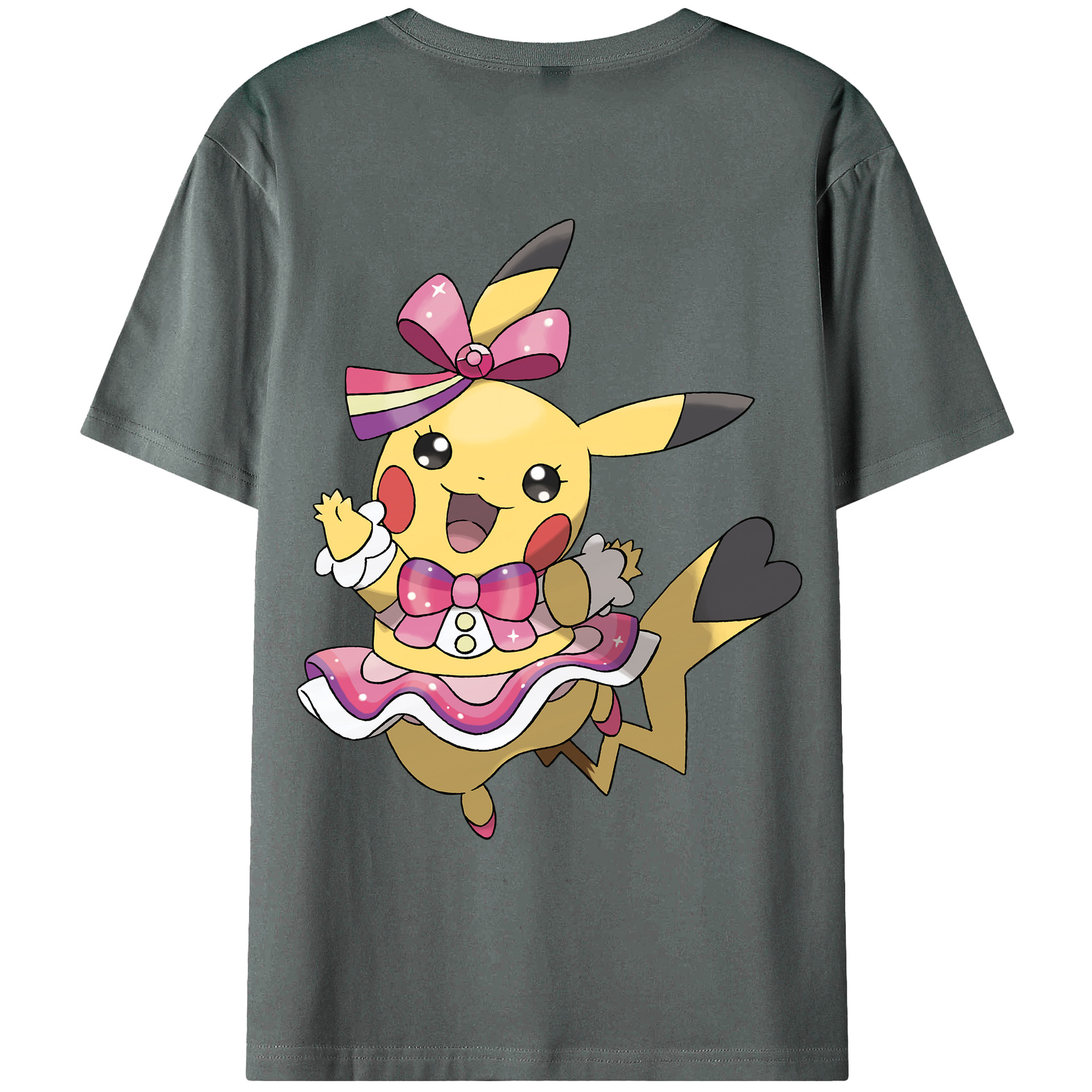 （画像用） ポケットモンスター Pokémon 綿100％ メンズ半袖Tシャツ（バックプリント） 通気性